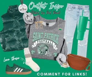St Patrick Football Zebra Helmet Grey Tee or Sweatshirt