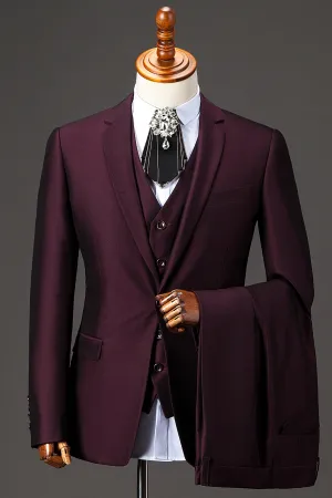 Top-Selling Men’s Business-Casual Groom’s Suit with Single Slit, Flat Collar, and Single-Breasted Closure