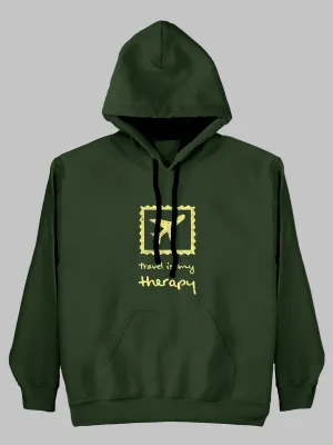 Travel Therapy Printed Cotton Hoodie for Men & Women