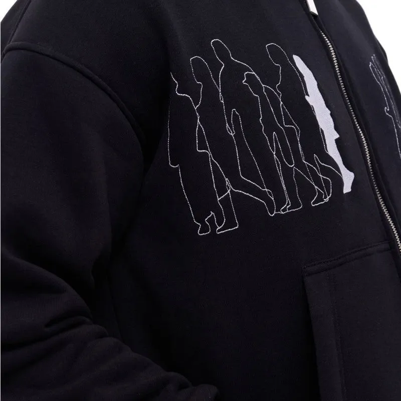 UKRAINE EMBROIDERED MEN'S ZIP HOODIE