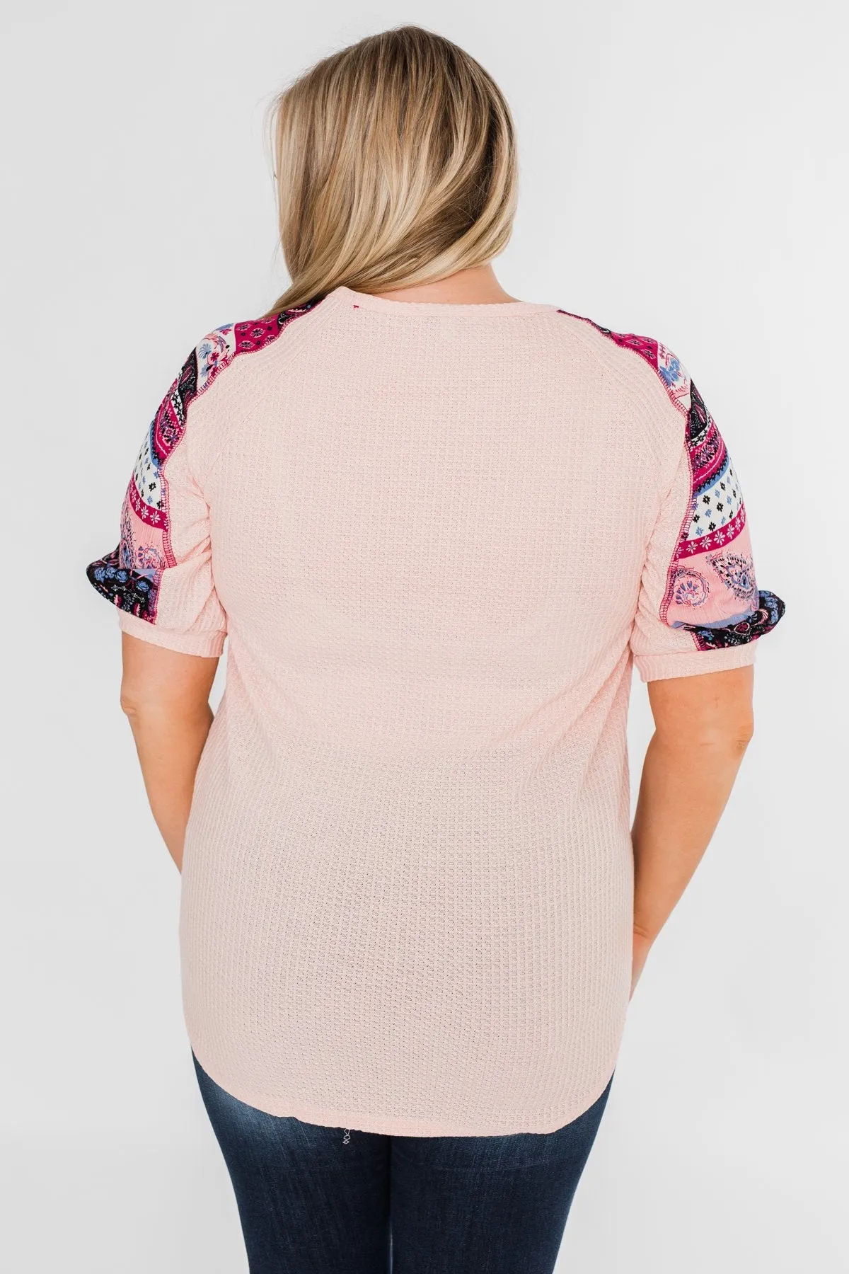 Uniquely You Button Detail Top- Blush
