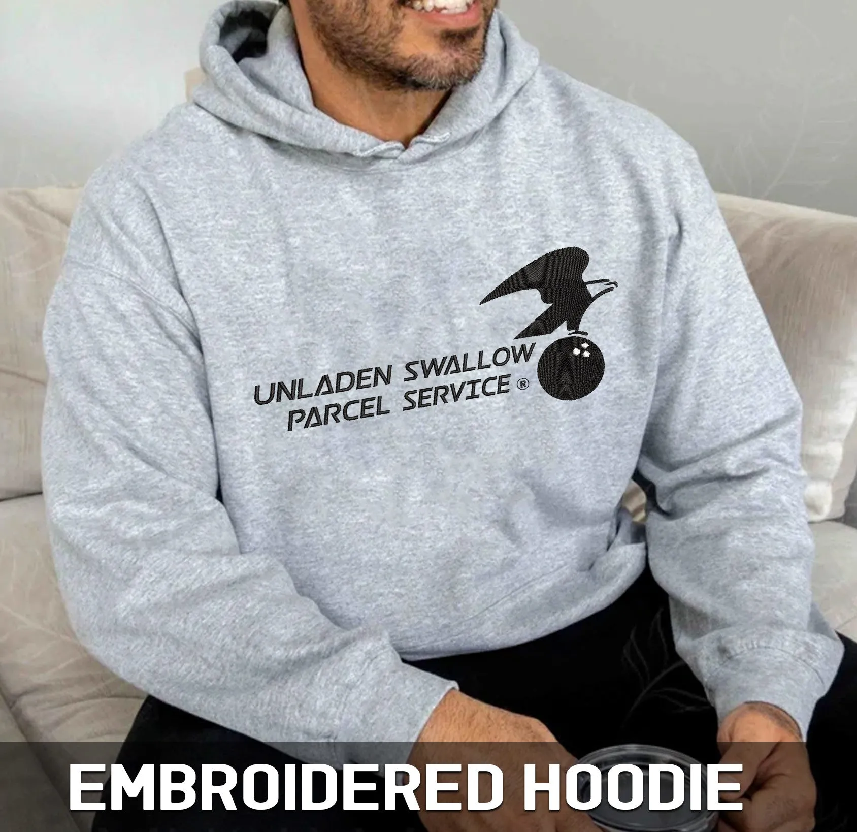 Unladen Swallow Parcel Service Sweatshirt, Hoodie, Premium Tshirt