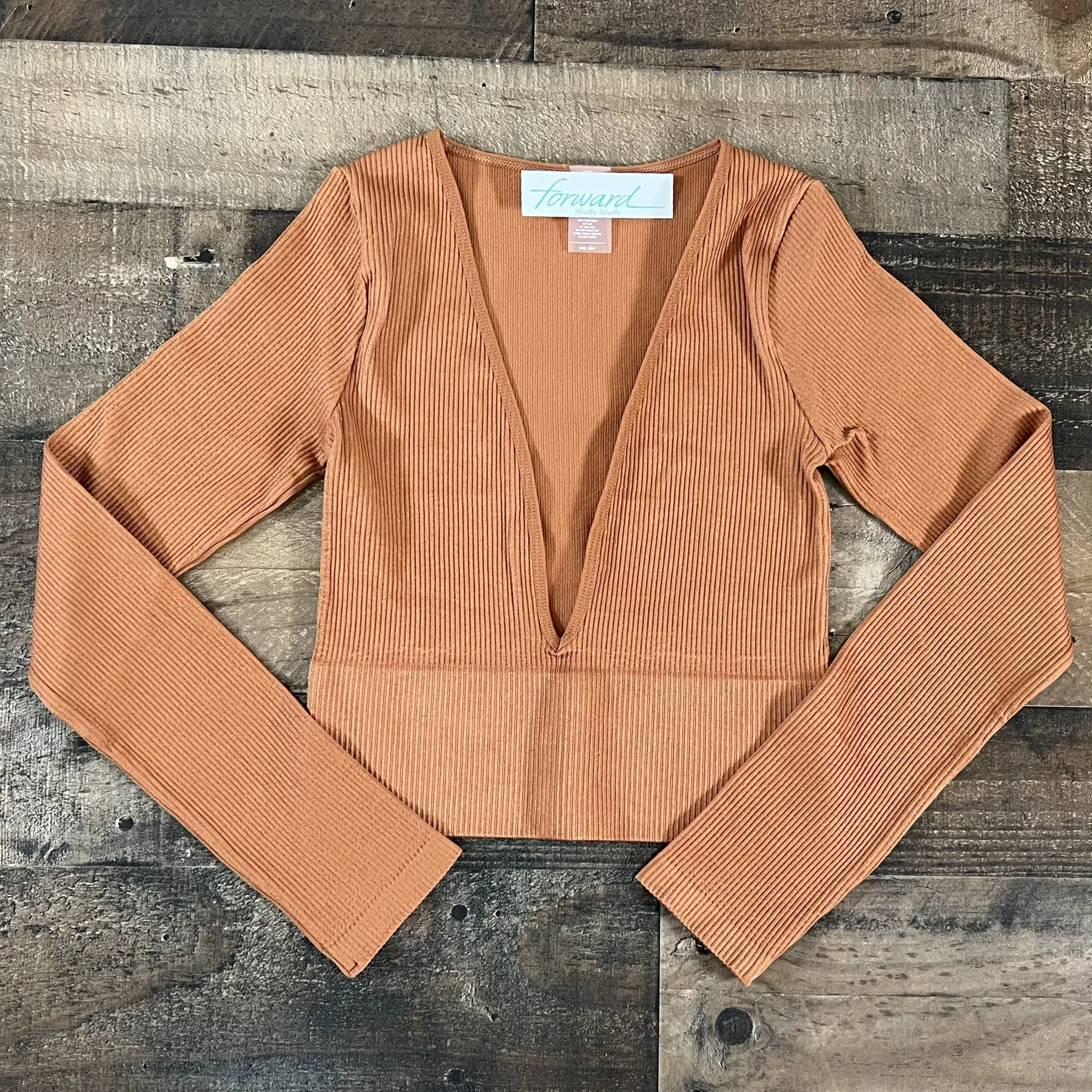 V-Neck Crop Long Sleeve