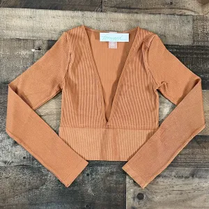 V-Neck Crop Long Sleeve