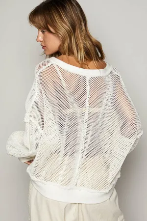 V-Neck Knit Cut Sew Sweater