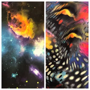 V NECK SPAGHETTI STRAP TOP GALAXY/OCEAN