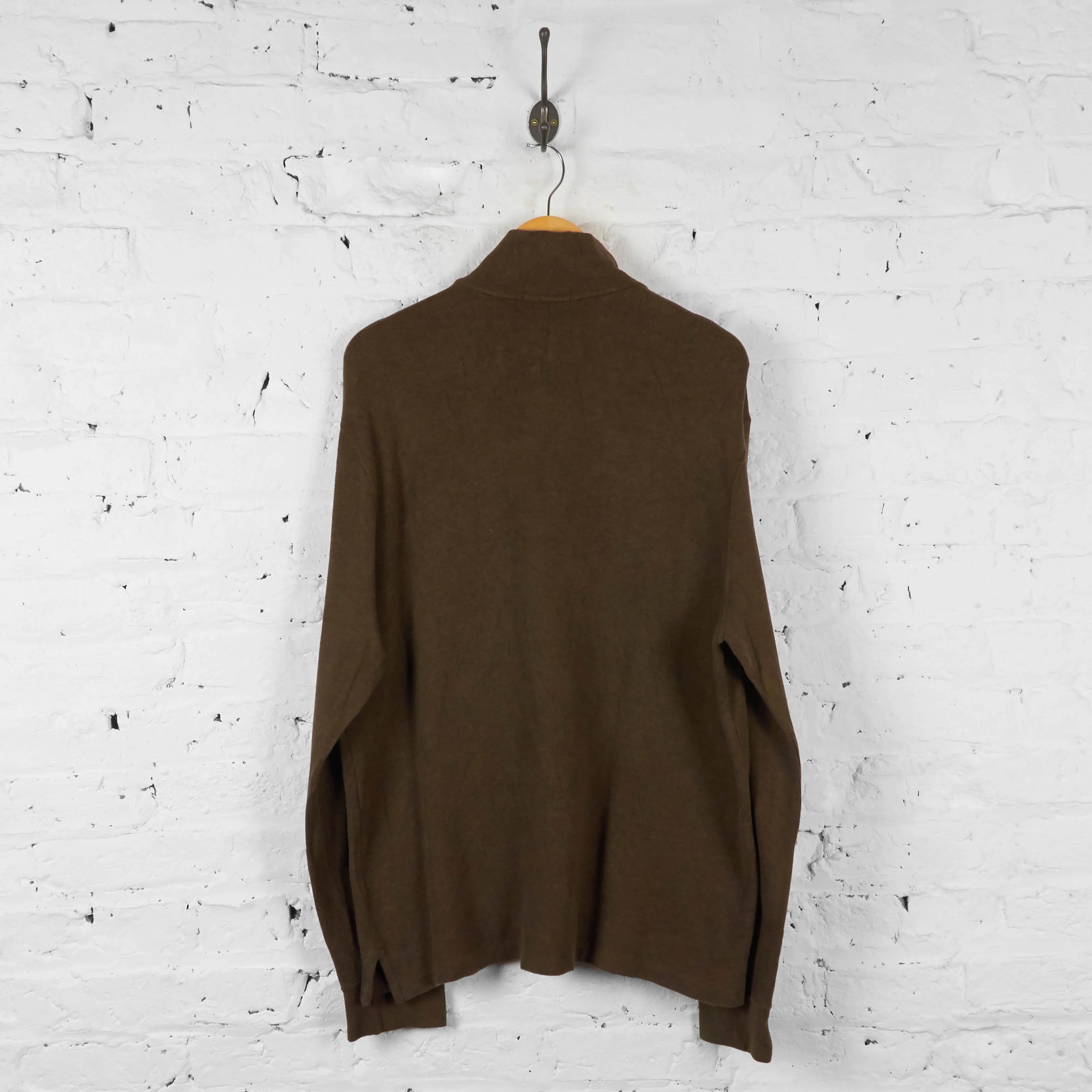 Vintage Ralph Lauren 1/4 Zip Sweatshirt - Brown - L
