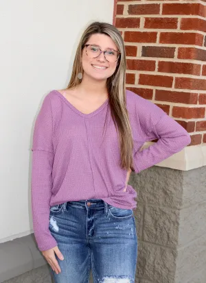 Waffle-y Cute Tee- Lavender