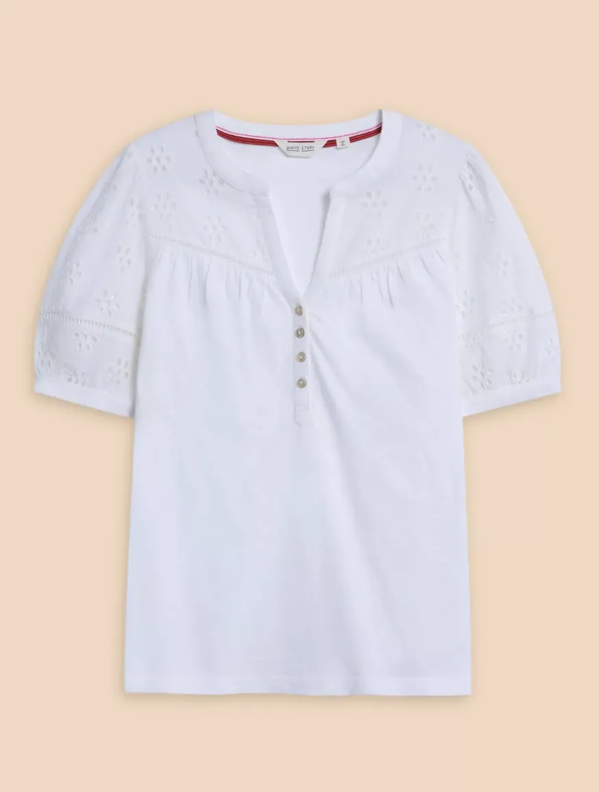 White Stuff UK Bella Broderie Mix Top