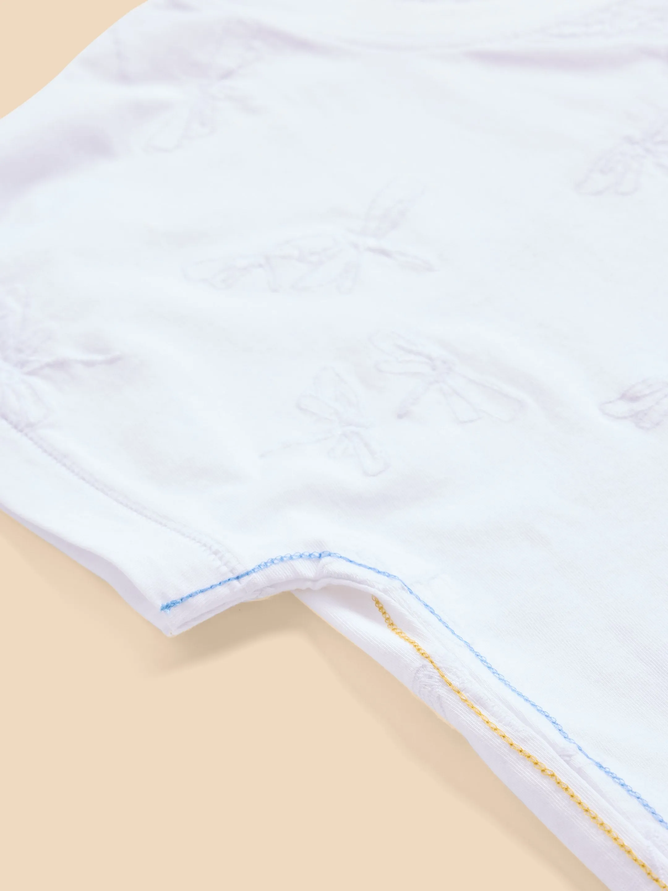 White Stuff UK Nelly Embroidered Tee Brilliant White