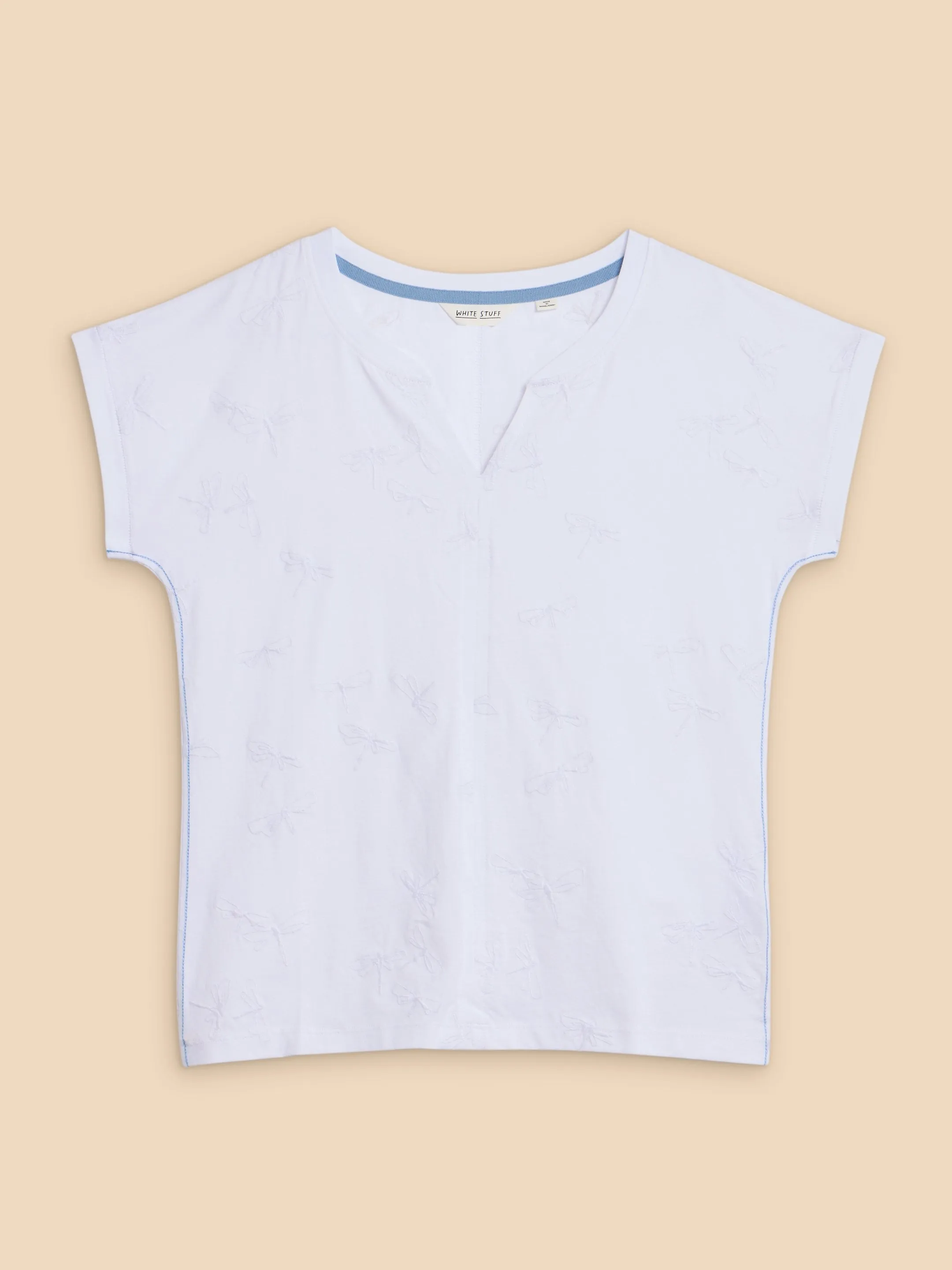 White Stuff UK Nelly Embroidered Tee Brilliant White