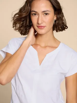 White Stuff UK Nelly Embroidered Tee Brilliant White