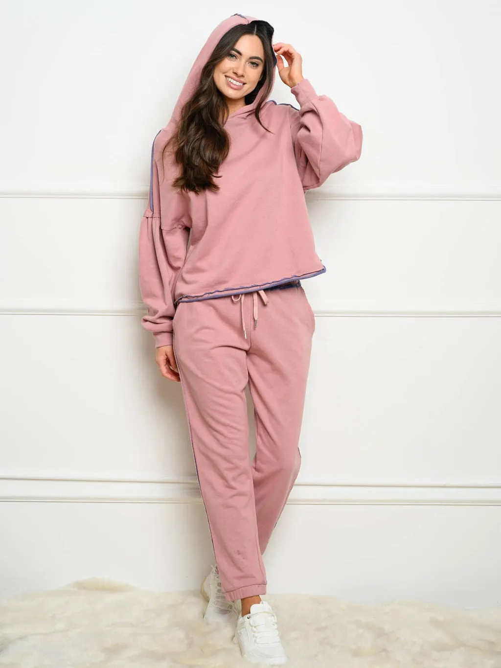 WOMEN'S LONG EMBROIDERED HOODIE SWEATER