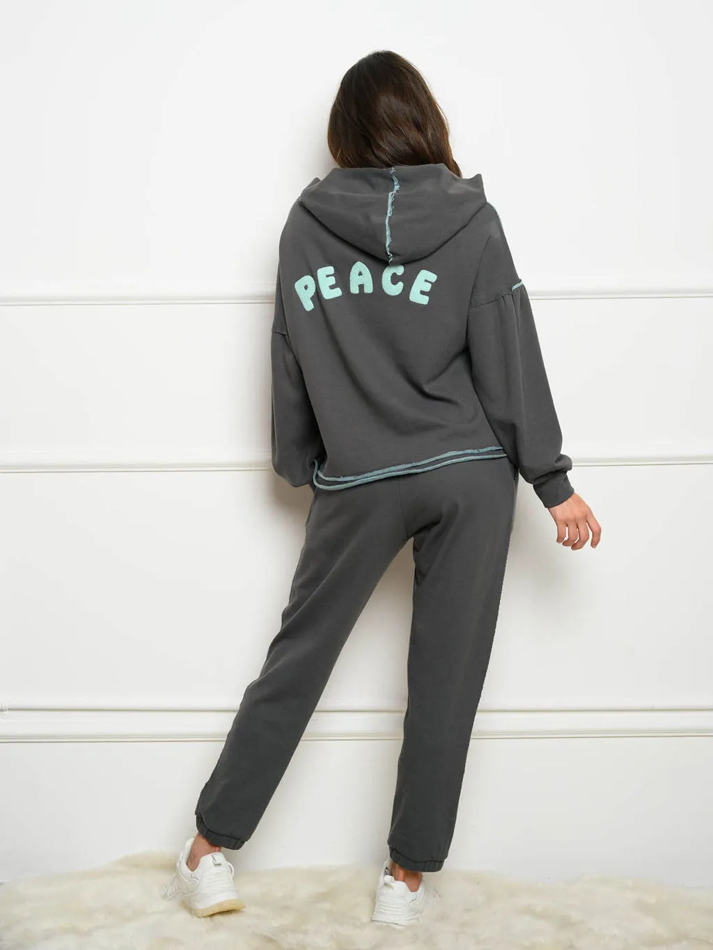 WOMEN'S LONG EMBROIDERED HOODIE SWEATER