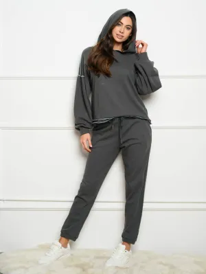 WOMEN'S LONG EMBROIDERED HOODIE SWEATER
