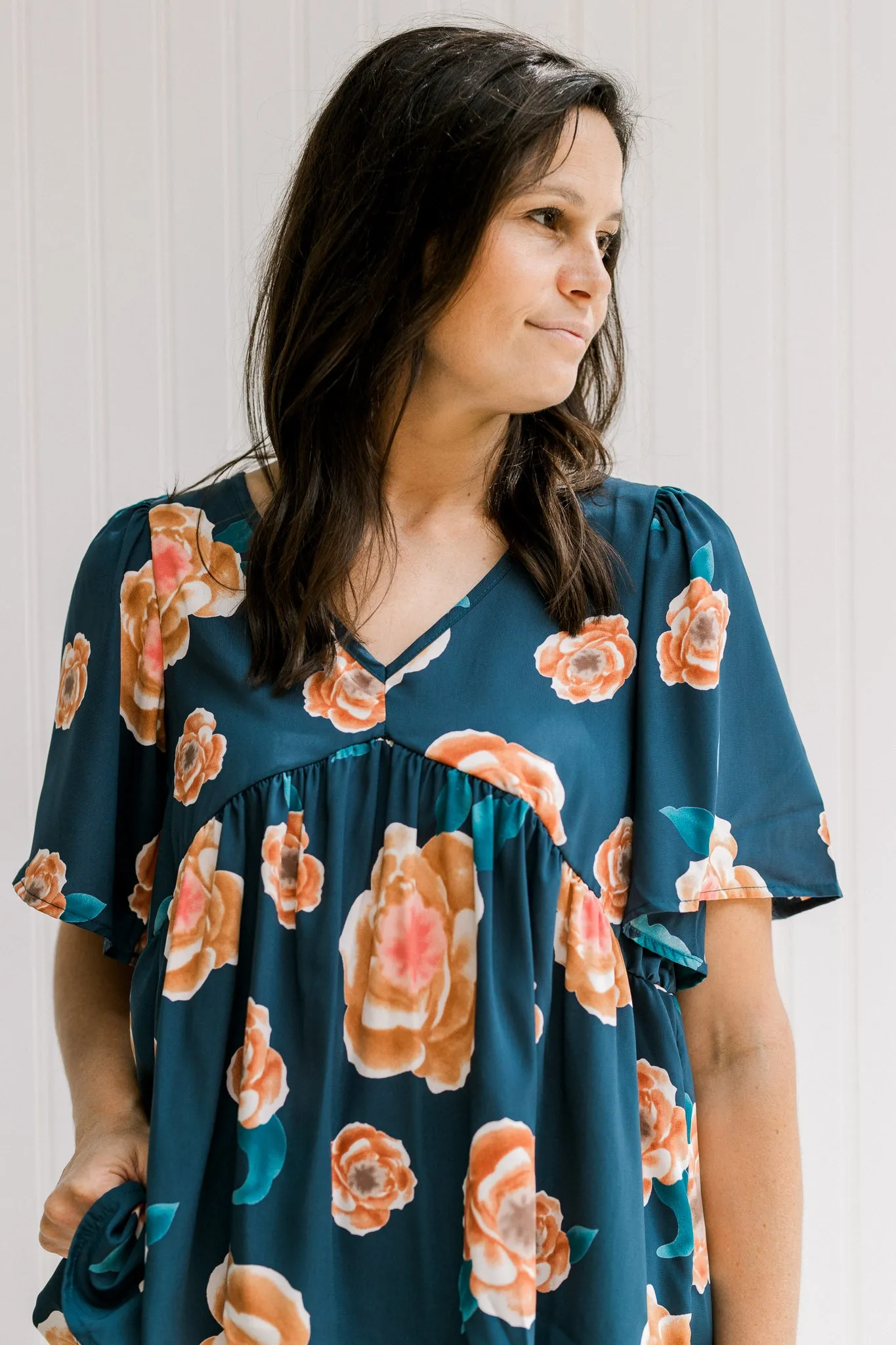 X Blue Poppies Top