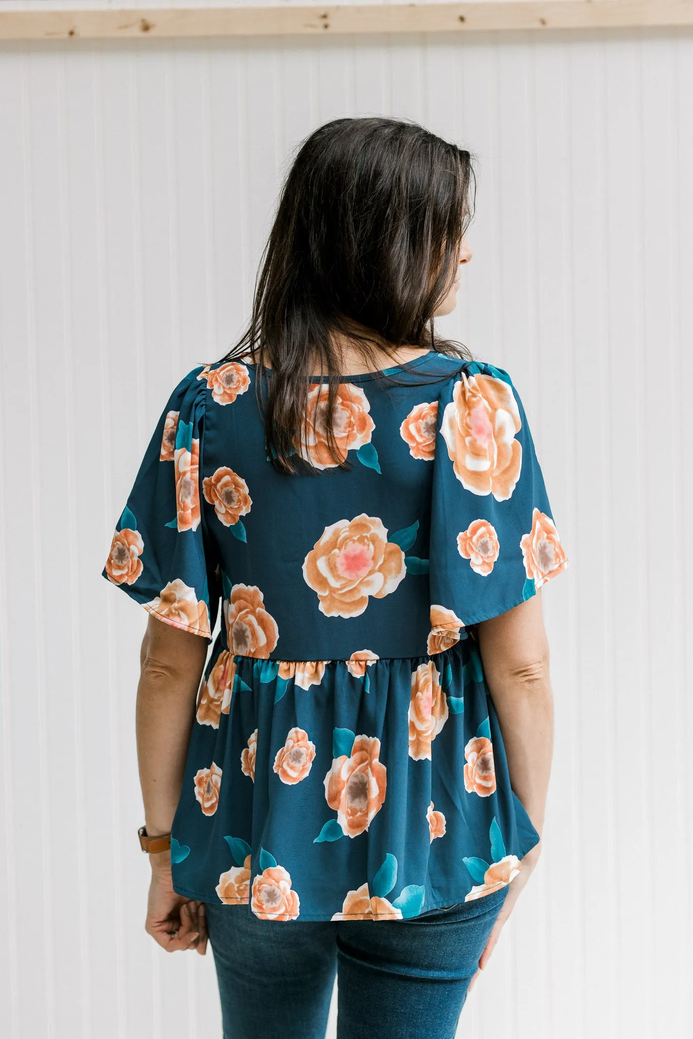 X Blue Poppies Top