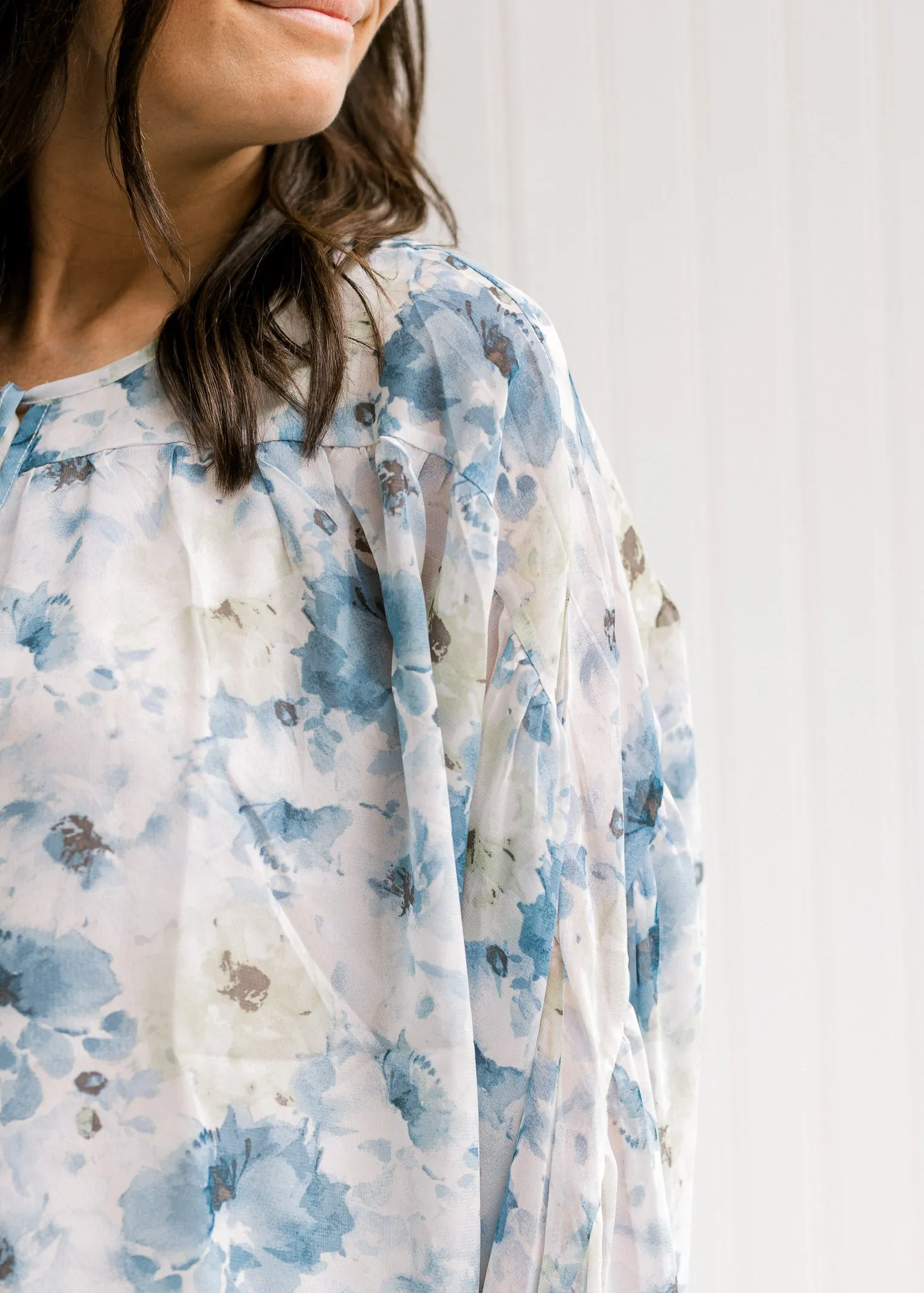X Blue Watercolor Top