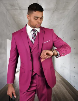 ZARGALA 3 PC FUCSHIA MODERN FIT SUIT