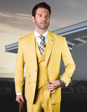 ZARGALA 3 PC YELLOW MODERN FIT SUIT