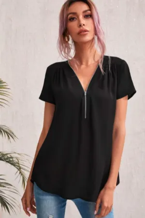 Zipper Placket Solid Top